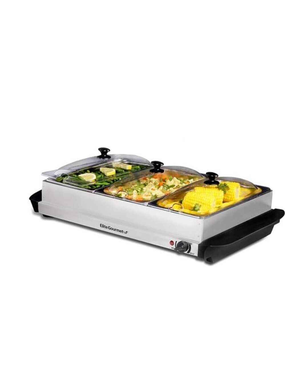 Electric Buffet Server Food Warmer 3 Trays Stainless Steel Party Entertaining